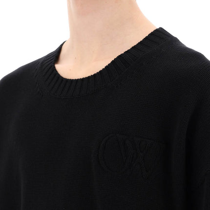 Off White Off-White sweater with embossed diagonal motif