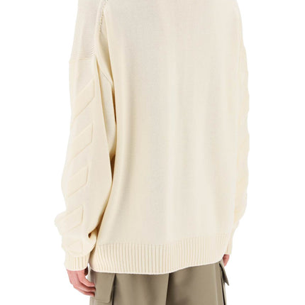 Off White Off-White sweater with embossed diagonal motif