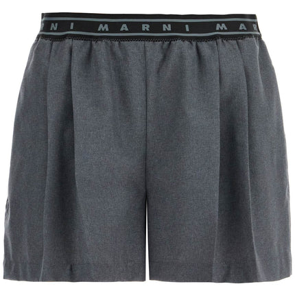 Marni pleated shorts with branded band