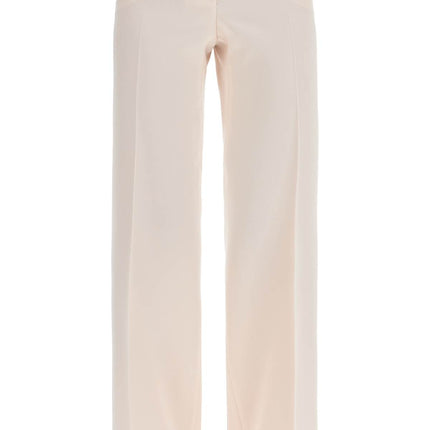 Tom Ford high waist wide leg pants in virgin wool light blush