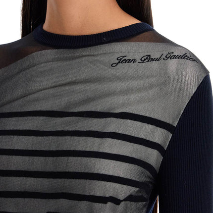 JEAN PAUL GAULTIER "striped mesh sailor shirt