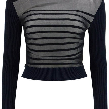 JEAN PAUL GAULTIER "striped mesh sailor shirt