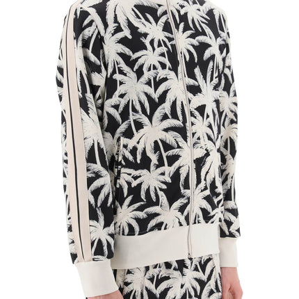 Palm Angels zip-up sweatshirt with palms print