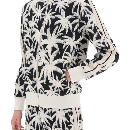 Palm Angels zip-up sweatshirt with palms print