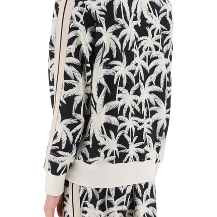 Palm Angels zip-up sweatshirt with palms print