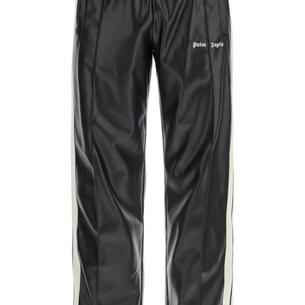 Palm Angels faux leather joggers with side stripes