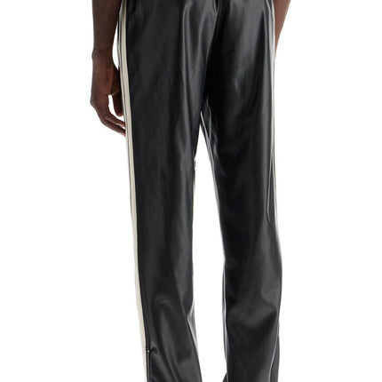 Palm Angels faux leather joggers with side stripes