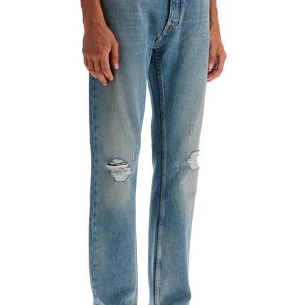 Palm Angels straight leg monogram print jeans