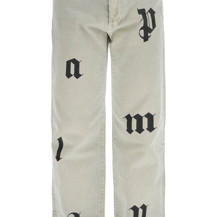 Palm Angels loose printed detail jeans with eight