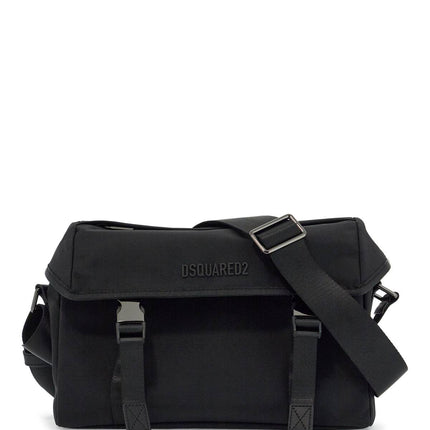 Dsquared2 black shoulder bag in polyamide with spacious compartment