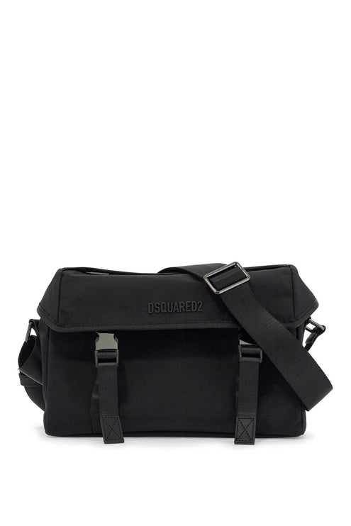 Dsquared2 black shoulder bag in polyamide with spacious compartment