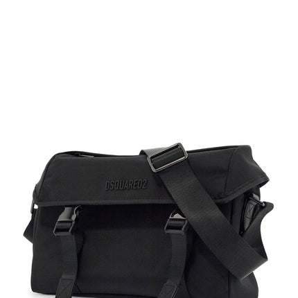 Dsquared2 black shoulder bag in polyamide with spacious compartment