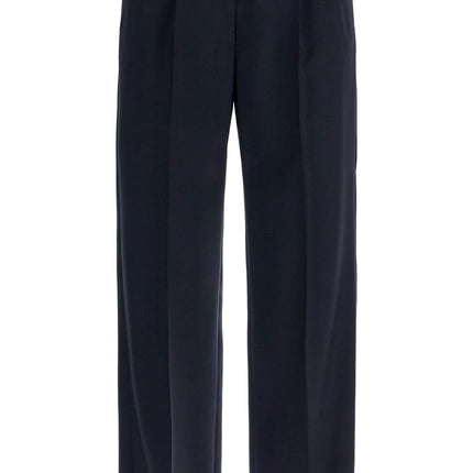 Blaze Milano navy blue virgin wool and mohair high-waisted pants