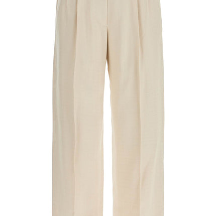 Blaze Milano ivory viscose pants with embroidered pocket