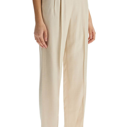 Blaze Milano ivory viscose pants with embroidered pocket