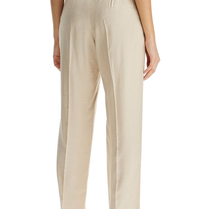 Blaze Milano ivory viscose pants with embroidered pocket