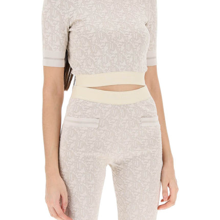 Palm Angels monogram cropped top in lurex knit