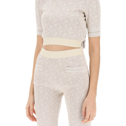 Palm Angels monogram cropped top in lurex knit