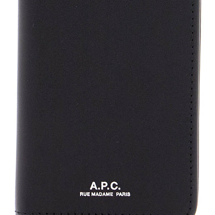 A.P.C. minimalist black calfskin cardholder