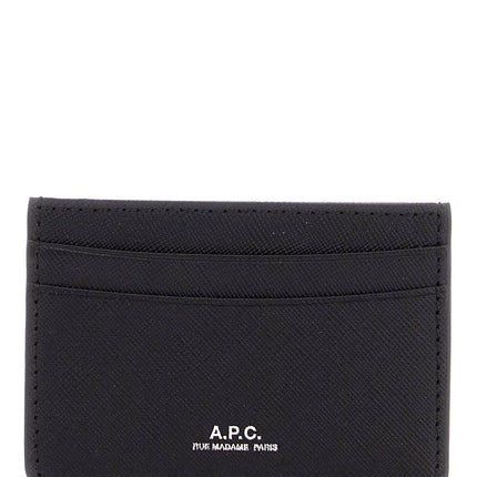 A.P.C. minimalist black calfskin credit card holder