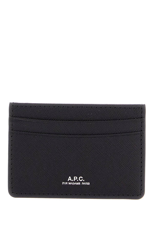 A.P.C. minimalist black calfskin credit card holder