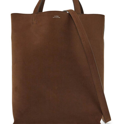 A.P.C. medium brown calfskin bag with removable shoulder strap cabas maiko