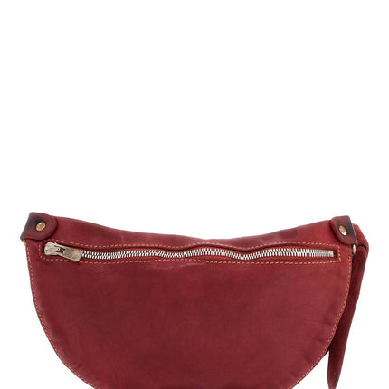 Guidi small red leather crossbody bag made from high-quality horsehide