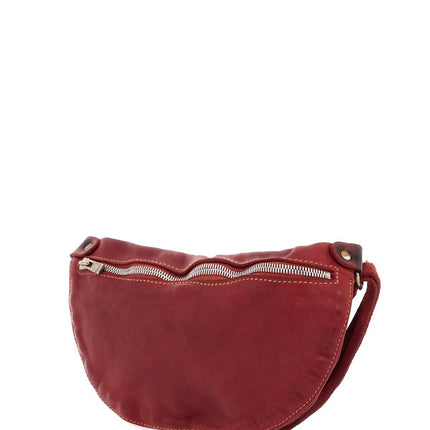 Guidi small red leather crossbody bag made from high-quality horsehide