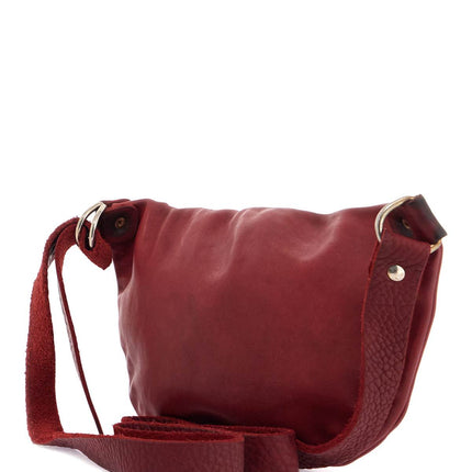 Guidi small red leather crossbody bag made from high-quality horsehide