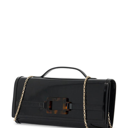 Roger Vivier brushed leather belle vivier clutch bag