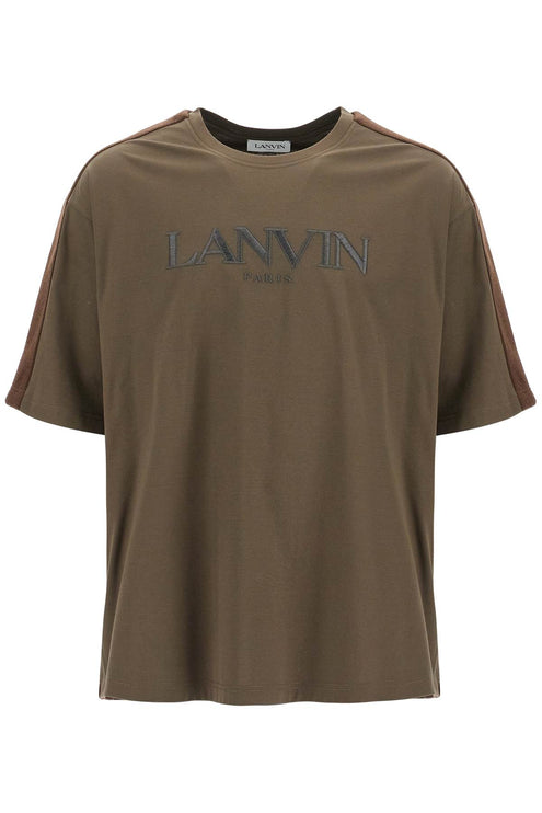 Lanvin logo t-shirt with curb branded stripes