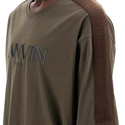 Lanvin logo t-shirt with curb branded stripes