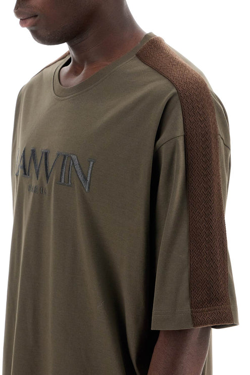 Lanvin logo t-shirt with curb branded stripes