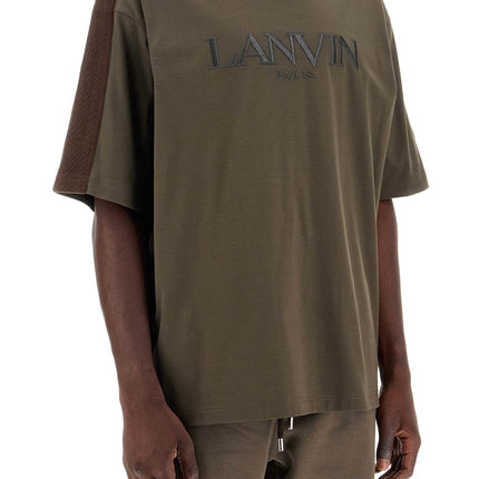 Lanvin logo t-shirt with curb branded stripes