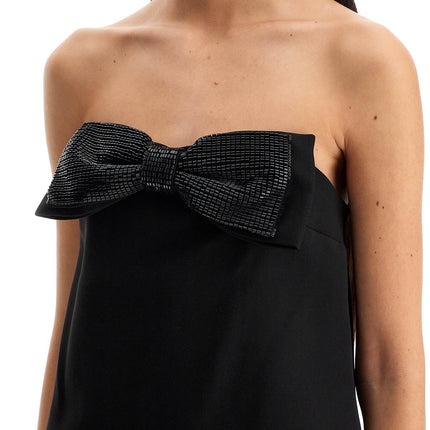 Self Portrait strapless mini dress with bow