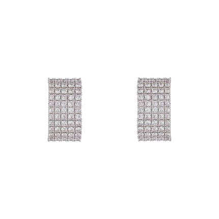 Self-Portrait Self Portrait rectangular chain earrings with cubic zirconia in silver