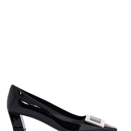 Roger Vivier black calfskin pumps with buckle and wide heel