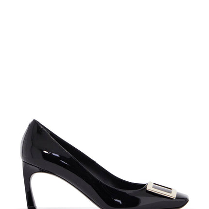 Roger Vivier belle vivier t.70 black calfskin pumps with metal buckle