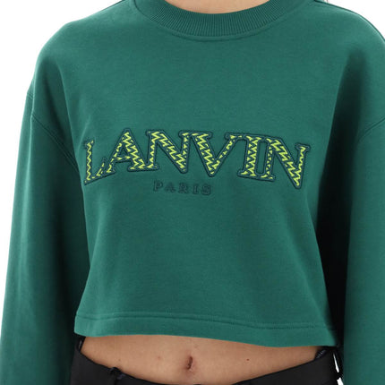 Lanvin cropped sweatshirt with embroidered logo patch