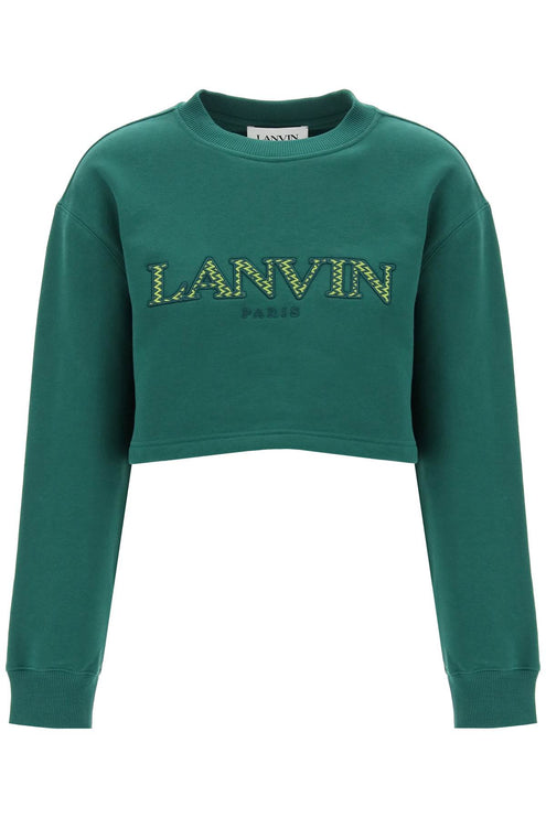 Lanvin cropped sweatshirt with embroidered logo patch