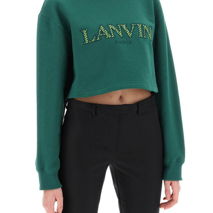 Lanvin cropped sweatshirt with embroidered logo patch