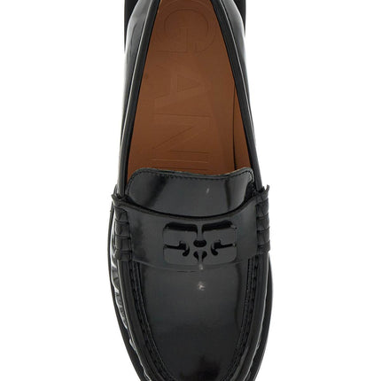 Ganni butterfly logo loafers