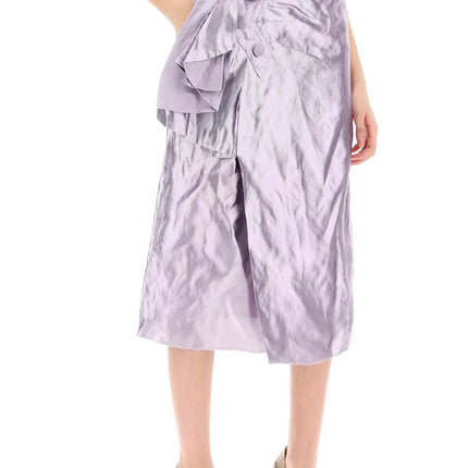 Maison Margiela 'metallic satin midi wrap skirt with