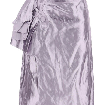 Maison Margiela 'metallic satin midi wrap skirt with