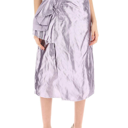 Maison Margiela 'metallic satin midi wrap skirt with