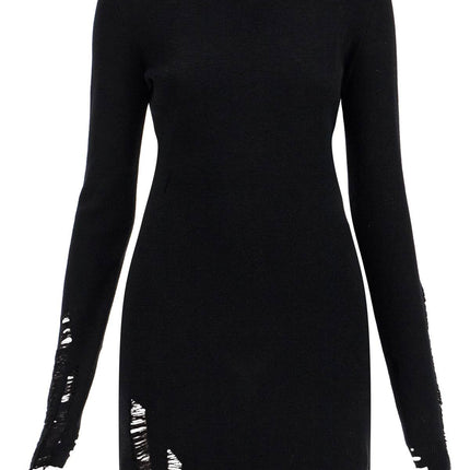 MM6 Maison Margiela destroyed knit mini dress