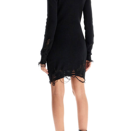 MM6 Maison Margiela destroyed knit mini dress