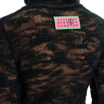 MM6 Maison Margiela distressed high-neck pullover sweater