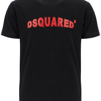 Dsquared2 men's black cotton t-shirt with red logo