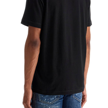 Dsquared2 men's black cotton t-shirt with red logo